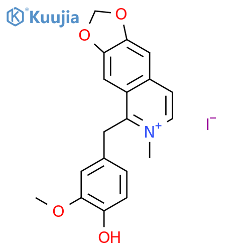 5-(4-hydroxy-3-methoxy-benzyl)-6-methyl-[1,3]dioxolo[4,5-g]isoquinolinium; iodide structure