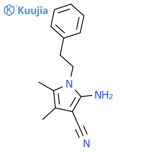 1H-Pyrrole-3-carbonitrile, 2-amino-4,5-dimethyl-1-(2-phenylethyl)- structure