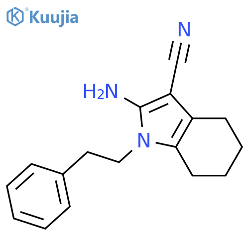 1H-Indole-3-carbonitrile, 2-amino-4,5,6,7-tetrahydro-1-(2-phenylethyl)- structure