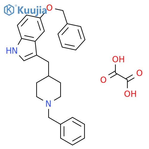 1H-Indole, 5-(phenylmethoxy)-3-[(1-(phenylmethyl)-4-piperidinyl]methyl]-, ethanedioate structure
