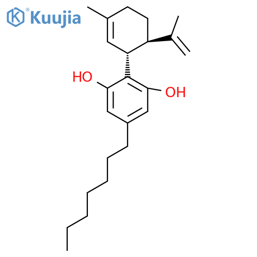 5-heptyl-2-[(1R,6R)-3-methyl-6-(1-methylethenyl)-2-cyclohexen-1-yl]-1,3-benzenediol structure