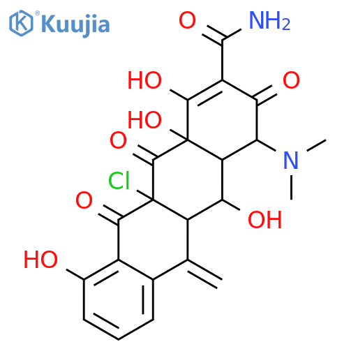 (4s,4ar,5r,5as,11ar,12ar)-11a-chloro-4-(dimethylamino)-1,5,10,12a-tetrahydroxy-6-methylidene-3,11,12-trioxo-4,4a,5,5a-tetrahydrotetracene-2-carboxamide structure