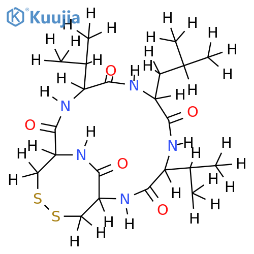 cyclo-D-cysteinyl-D-cysteinyl-L-valyl-D-leucyl-L-valyl structure