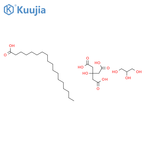 3-(carboxymethyl)-3-hydroxy-pentanedioic acid; octadecanoic acid; propane-1,2,3-triol structure