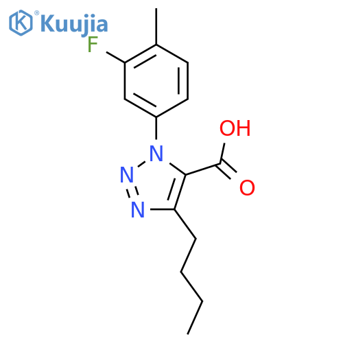 1H-1,2,3-TRIAZOLE-5-CARBOXYLIC ACID, 4-BUTYL-1-(3-FLUORO-4-METHYLPHENYL)- structure