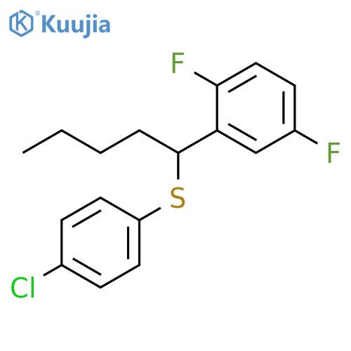 Benzene, 2-[1-[(4-chlorophenyl)thio]pentyl]-1,4-difluoro- structure