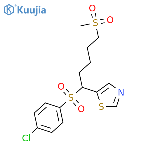 Thiazole, 5-[1-[(4-chlorophenyl)sulfonyl]-5-(methylsulfonyl)pentyl]- structure
