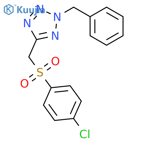 2H-TETRAZOLE, 5-[[(4-CHLOROPHENYL)SULFONYL]METHYL]-2-(PHENYLMETHYL)- structure