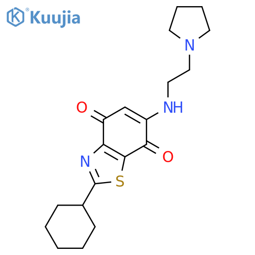 4,7-Benzothiazoledione, 2-cyclohexyl-6-[[2-(1-pyrrolidinyl)ethyl]amino]- structure