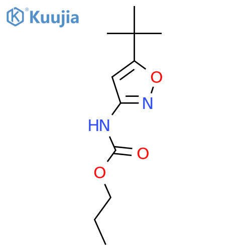 Carbamic acid, [5-(1,1-dimethylethyl)-3-isoxazolyl]-, propyl ester structure