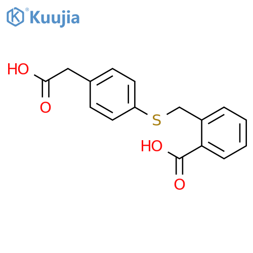Benzeneacetic acid, 4-[[(2-carboxyphenyl)methyl]thio]- structure