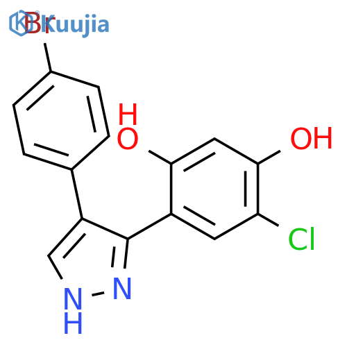1,3-Benzenediol, 4-[4-(4-bromophenyl)-1H-pyrazol-3-yl]-6-chloro- structure