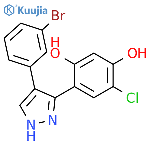 1,3-Benzenediol, 4-[4-(3-bromophenyl)-1H-pyrazol-3-yl]-6-chloro- structure