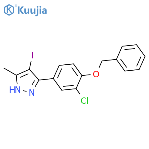 1H-Pyrazole, 3-[3-chloro-4-(phenylmethoxy)phenyl]-4-iodo-5-methyl- structure