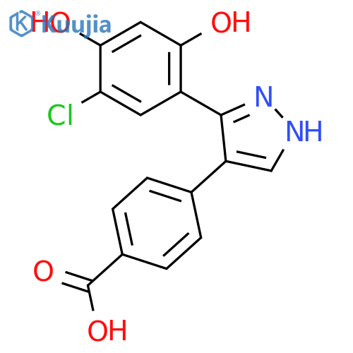 BENZOIC ACID, 4-[3-(5-CHLORO-2,4-DIHYDROXYPHENYL)-1H-PYRAZOL-4-YL]- structure