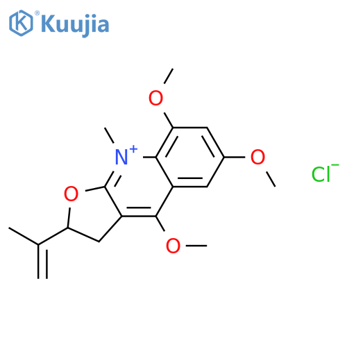 4,6,8-trimethoxy-9-methyl-2-(prop-1-en-2-yl)-2,3-dihydrofuro[2,3-b]quinolin-9-ium chloride structure