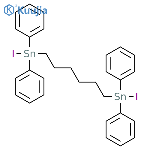Stannane, 1,6-hexanediylbis[iododiphenyl- structure