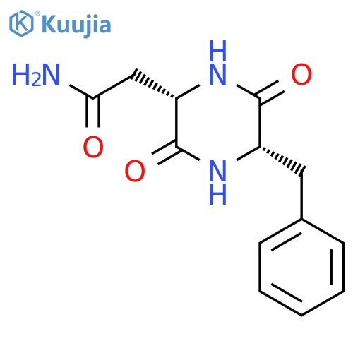 2-PIPERAZINEACETAMIDE, 3,6-DIOXO-5-(PHENYLMETHYL)-, (2S-CIS)- structure