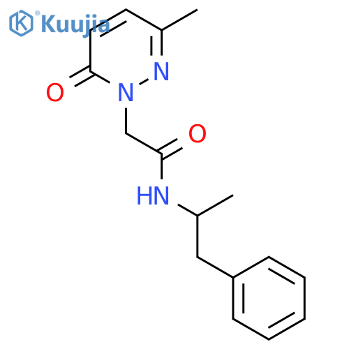 3-Methyl-N-alpha-methylphenethyl-6-oxo-1(6H)-pyridazineacetamide structure