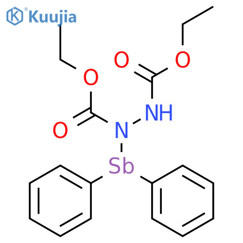 1,2-HYDRAZINEDICARBOXYLIC ACID, 1-(DIPHENYLSTIBINO)-, DIETHYL ESTER structure
