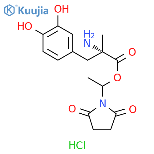 L-Tyrosine, 3-hydroxy-α-methyl-, 1-(2,5-dioxo-1-pyrrolidinyl)ethyl ester, monohydrochloride (9CI) structure