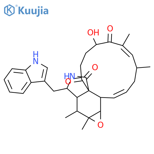 (7Z,11E)-5-Hydroxy-19-(1H-indol-3-ylmethyl)-7,9,16,17-tetramethyl-15-oxa-20-azatetracyclo[11.8.0.01,18.014,16]henicosa-7,11-diene-2,6,21-trione structure