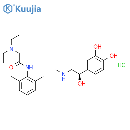 2-(diethylamino)-n-(2,6-dimethylphenyl)acetamide;4-[(1r)-1-hydroxy-2-(methylamino)ethyl]benzene-1,2-diol;hydrochloride structure
