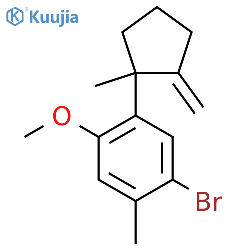 Benzene, 1-bromo-4-methoxy-2-methyl-5-(1-methyl-2-methylenecyclopentyl)- structure