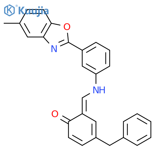 4-benzyl-6-({[3-(5-methyl-1,3-benzoxazol-2-yl)phenyl]amino}methylidene)cyclohexa-2,4-dien-1-one structure