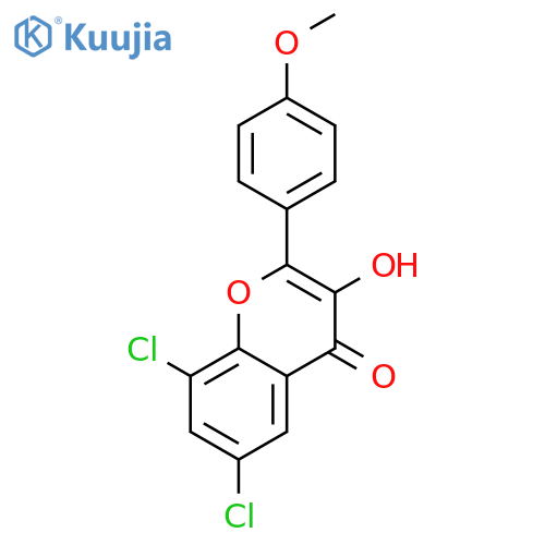 4H-1-BENZOPYRAN-4-ONE, 6,8-DICHLORO-3-HYDROXY-2-(4-METHOXYPHENYL)- structure