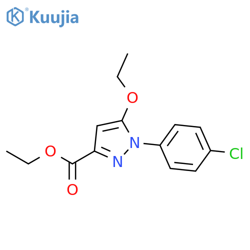 1H-PYRAZOLE-3-CARBOXYLIC ACID, 1-(4-CHLOROPHENYL)-5-ETHOXY-, ETHYL ESTER structure