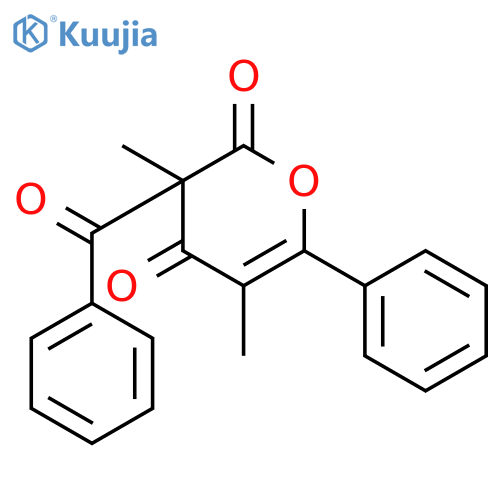 2H-PYRAN-2,4(3H)-DIONE, 3-BENZOYL-3,5-DIMETHYL-6-PHENYL- structure