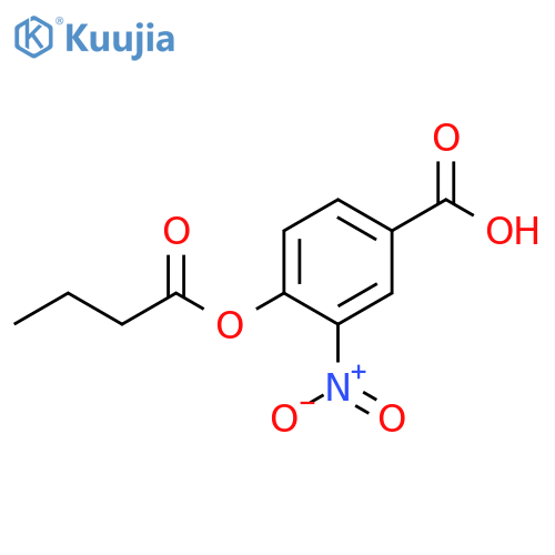 Benzoic acid, 3-nitro-4-(1-oxobutoxy)- structure
