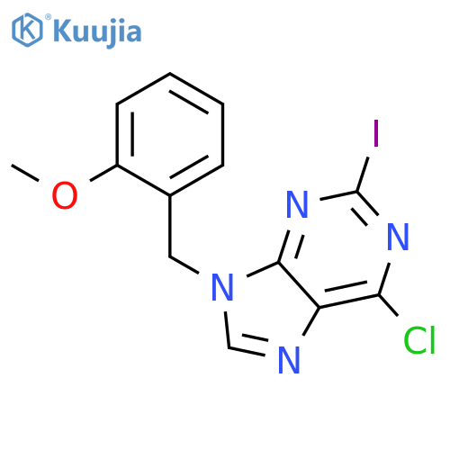 9H-Purine, 6-chloro-2-iodo-9-[(2-methoxyphenyl)methyl]- structure