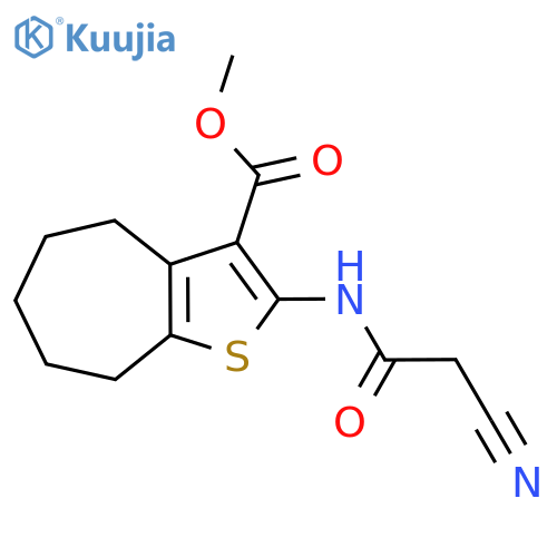 Methyl 2-(cyanoacetyl)amino-5,6,7,8-tetrahydro-4H-cycloheptabthiophene-3-carboxylate structure