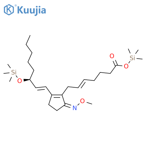 Trimethylsilyl (E)-7-[(5Z)-5-methoxyimino-2-[(E,3S)-3-trimethylsilyloxyoct-1-enyl]cyclopenten-1-yl]hept-5-enoate structure