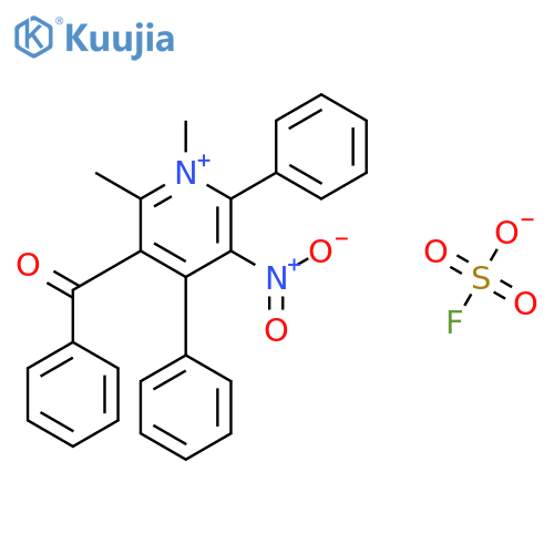 Pyridinium, 3-benzoyl-1,2-dimethyl-5-nitro-4,6-diphenyl-, fluorosulfate structure
