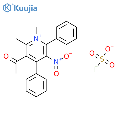 Pyridinium, 3-acetyl-1,2-dimethyl-5-nitro-4,6-diphenyl-, fluorosulfate structure