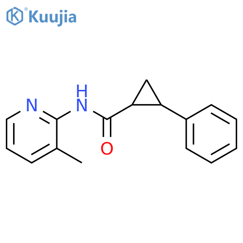 N-(3-methyl-2-pyridinyl)-2-phenylcyclopropanecarboxamide structure