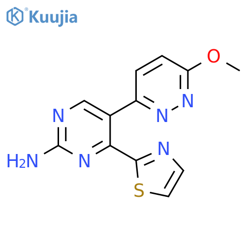 2-Pyrimidinamine, 5-(6-methoxy-3-pyridazinyl)-4-(2-thiazolyl)- structure