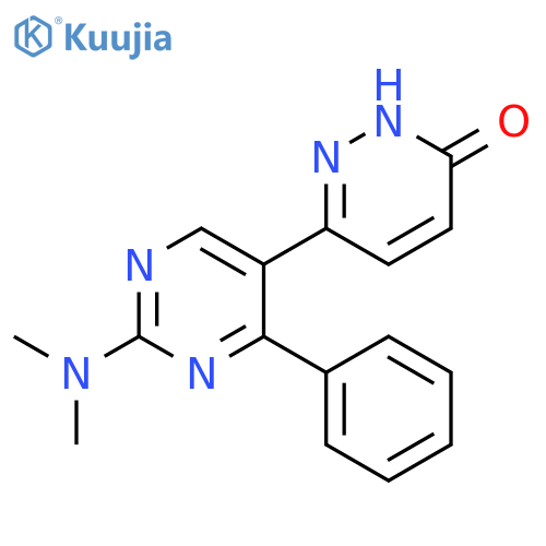 3(2H)-Pyridazinone, 6-[2-(dimethylamino)-4-phenyl-5-pyrimidinyl]- structure