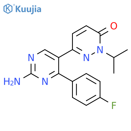 3(2H)-Pyridazinone,6-[2-amino-4-(4-fluorophenyl)-5-pyrimidinyl]-2-(1-methylethyl)- structure