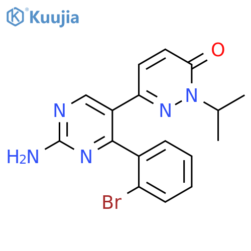 3(2H)-Pyridazinone,6-[2-amino-4-(2-bromophenyl)-5-pyrimidinyl]-2-(1-methylethyl)- structure