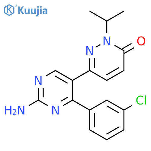 3(2H)-Pyridazinone,6-[2-amino-4-(3-chlorophenyl)-5-pyrimidinyl]-2-(1-methylethyl)- structure