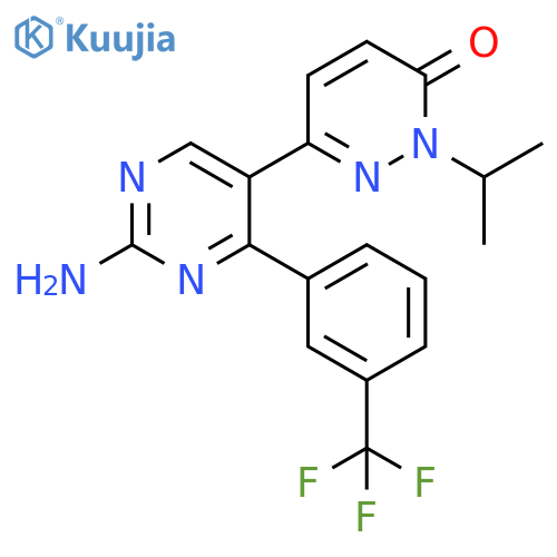 3(2H)-Pyridazinone,6-[2-amino-4-[3-(trifluoromethyl)phenyl]-5-pyrimidinyl]-2-(1-methylethyl)- structure