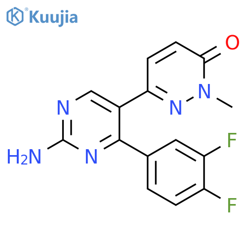 3(2H)-Pyridazinone,6-[2-amino-4-(3,4-difluorophenyl)-5-pyrimidinyl]-2-methyl- structure