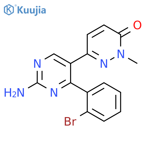 3(2H)-Pyridazinone,6-[2-amino-4-(2-bromophenyl)-5-pyrimidinyl]-2-methyl- structure