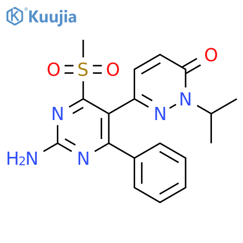 3(2H)-Pyridazinone,6-[2-amino-4-(methylsulfonyl)-6-phenyl-5-pyrimidinyl]-2-(1-methylethyl)- structure