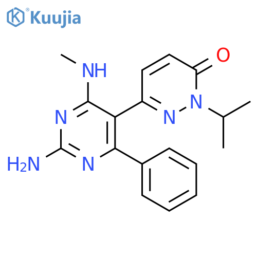3(2H)-Pyridazinone,6-[2-amino-4-(methylamino)-6-phenyl-5-pyrimidinyl]-2-(1-methylethyl)- structure