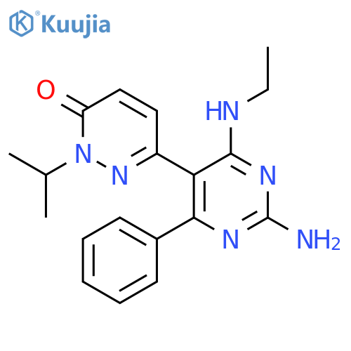3(2H)-Pyridazinone,6-[2-amino-4-(ethylamino)-6-phenyl-5-pyrimidinyl]-2-(1-methylethyl)- structure